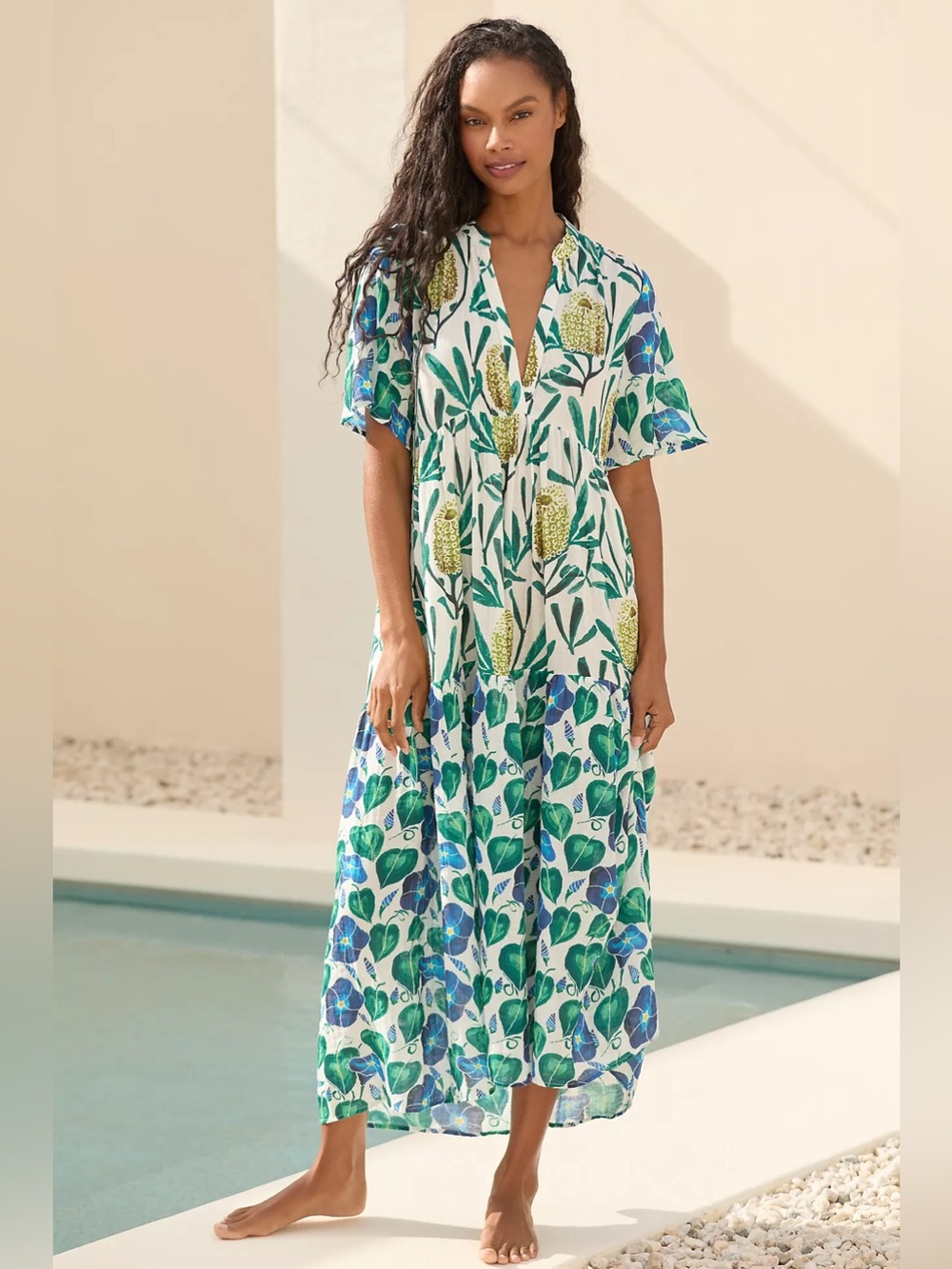 NWT! Anthropologie Celandine Kallie 100% Cotton Gauze Maxi Dress